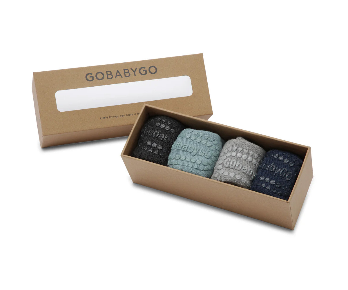 Combo Box Calcetines Suela Antideslizante Algodón Dark Grey Melagne, Dusty Blue, Navy Blue