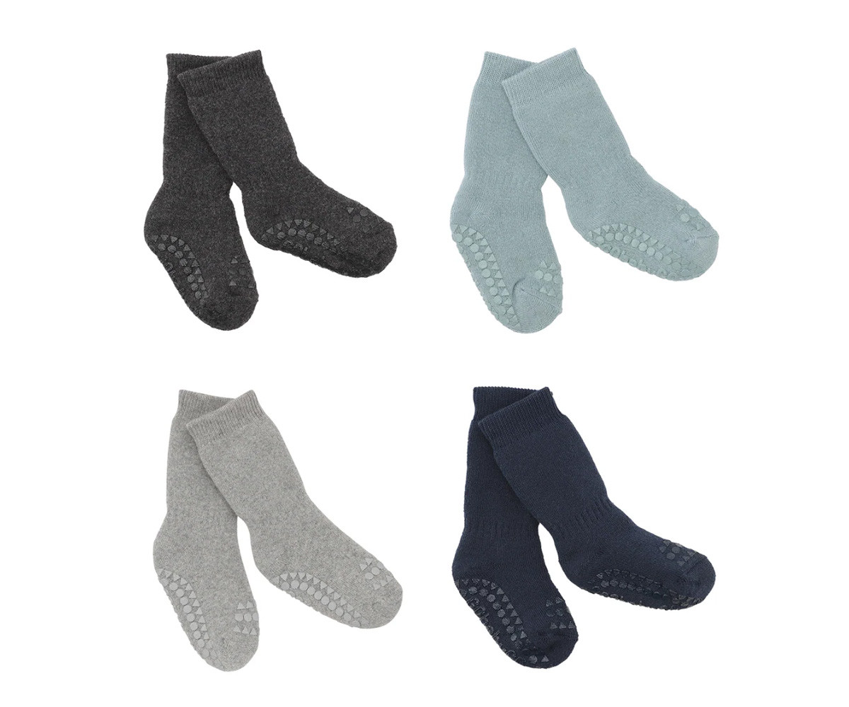 Combo Box Calcetines Suela Antideslizante Algodón Dark Grey Melagne, Dusty Blue, Navy Blue