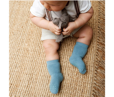 Combo Box Calcetines Suela Antideslizante Algodón Dark Grey Melagne, Dusty Blue, Navy Blue