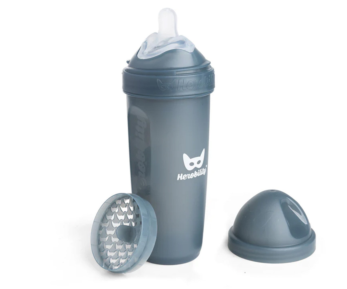 Biberón Anticólico Herobility Iron Blue 340ml