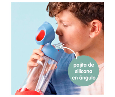 Gourde en Tritan avec Paille 600 ml Blue Blaze