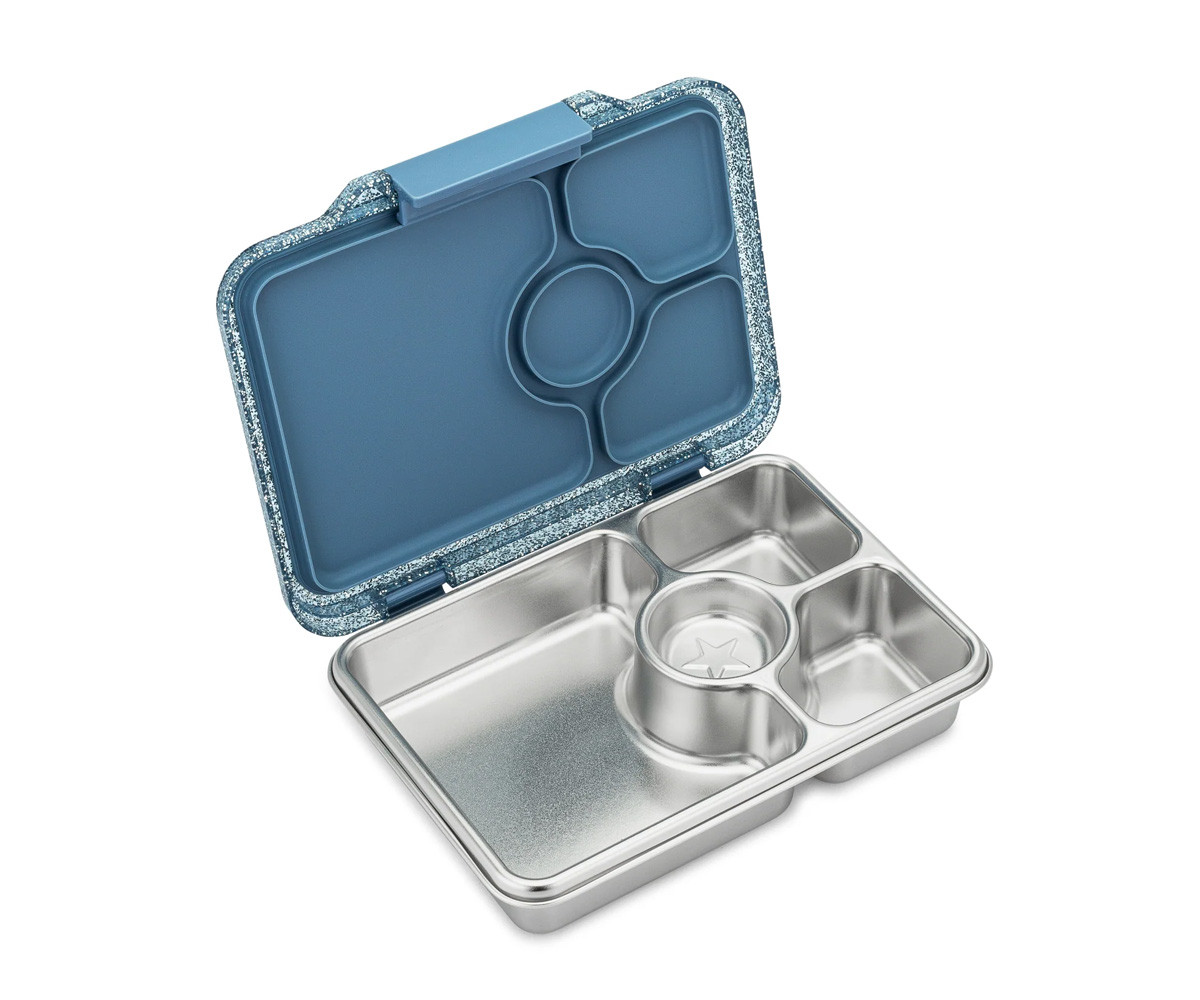 Caja Almuerzo Yumbox Pret Acero Paris Blue 4 Compartimentos