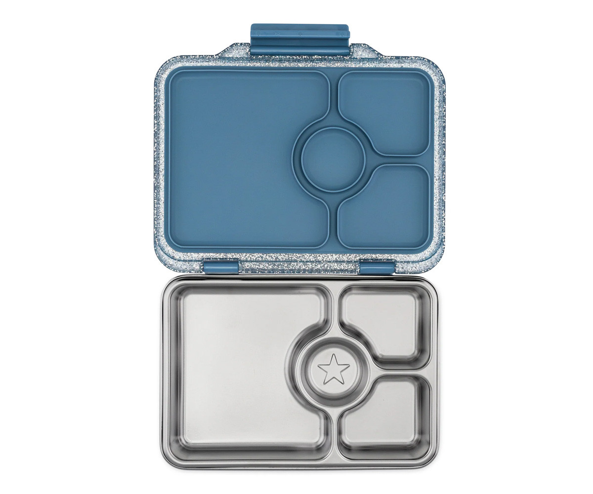 Caja Almuerzo Yumbox Pret Acero Paris Blue 4 Compartimentos