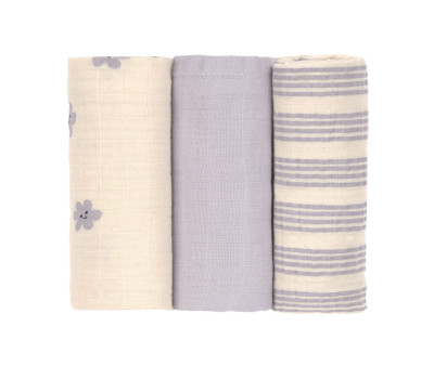 3 Muselinas Tiny Team Pastel Lilac