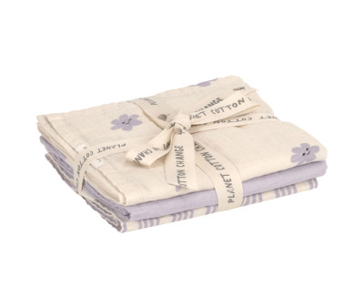 3 Muselinas Tiny Team Pastel Lilac