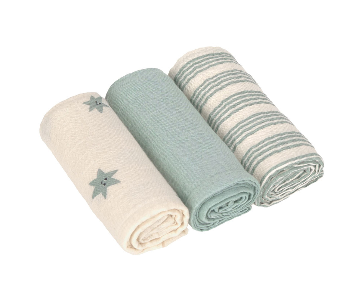 3 Muselinas Tiny Team Granite Green