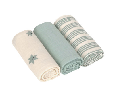 3 Muselinas Tiny Team Granite Green