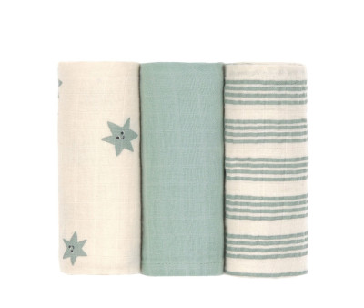 3 Muselinas Tiny Team Granite Green