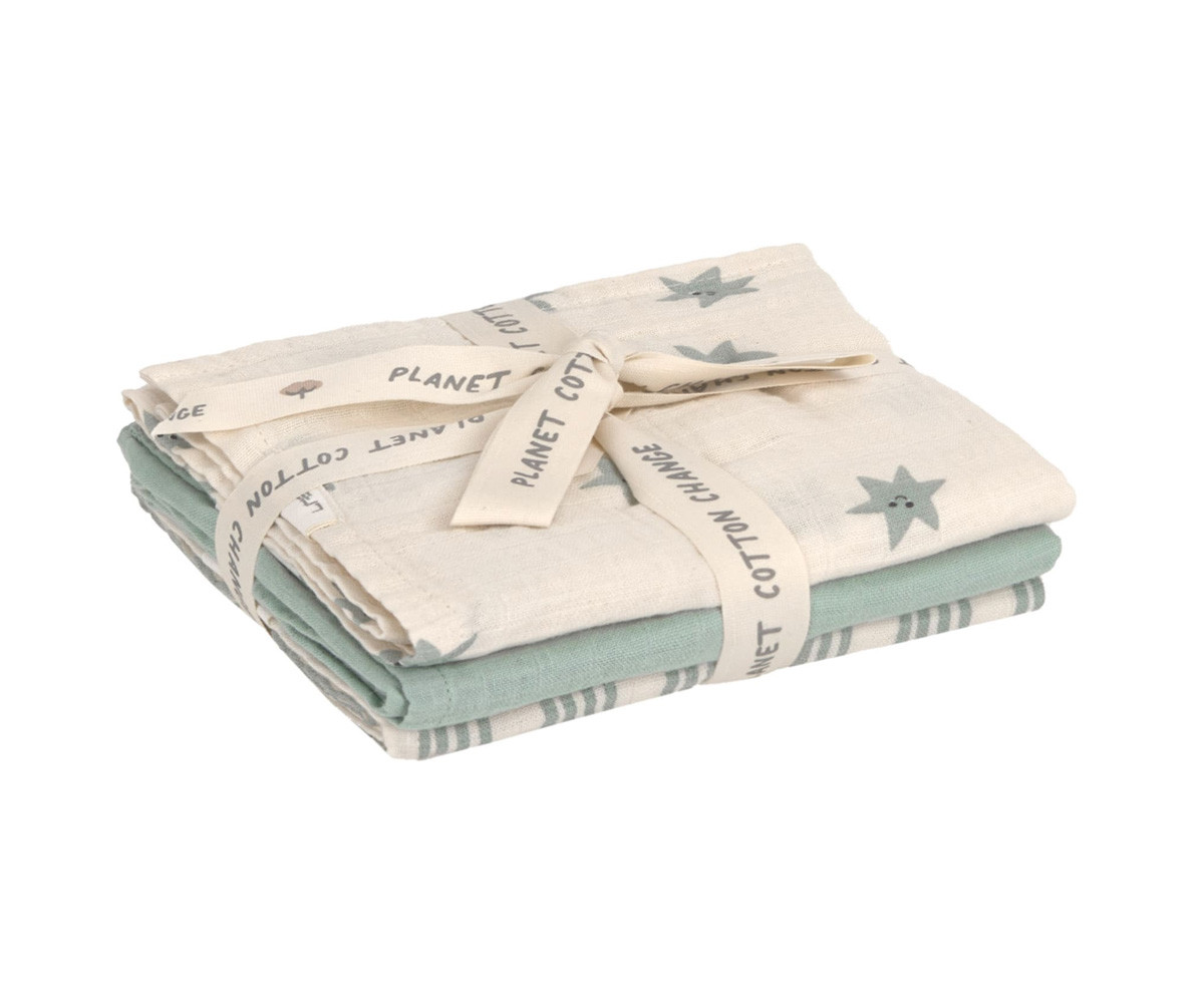 3 Muselinas Tiny Team Granite Green