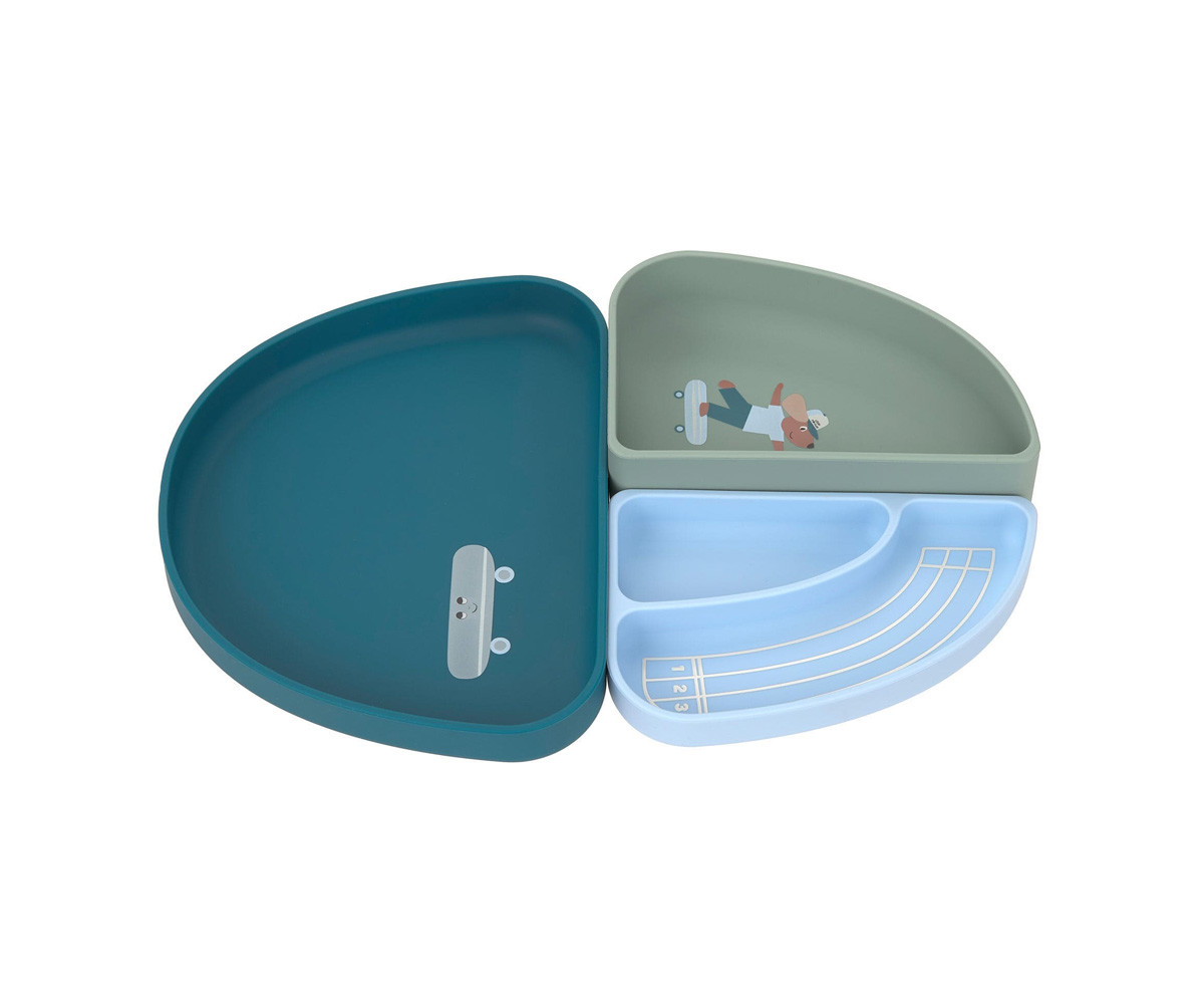 Set 3 Piatti Silicone Tiny Team Dog