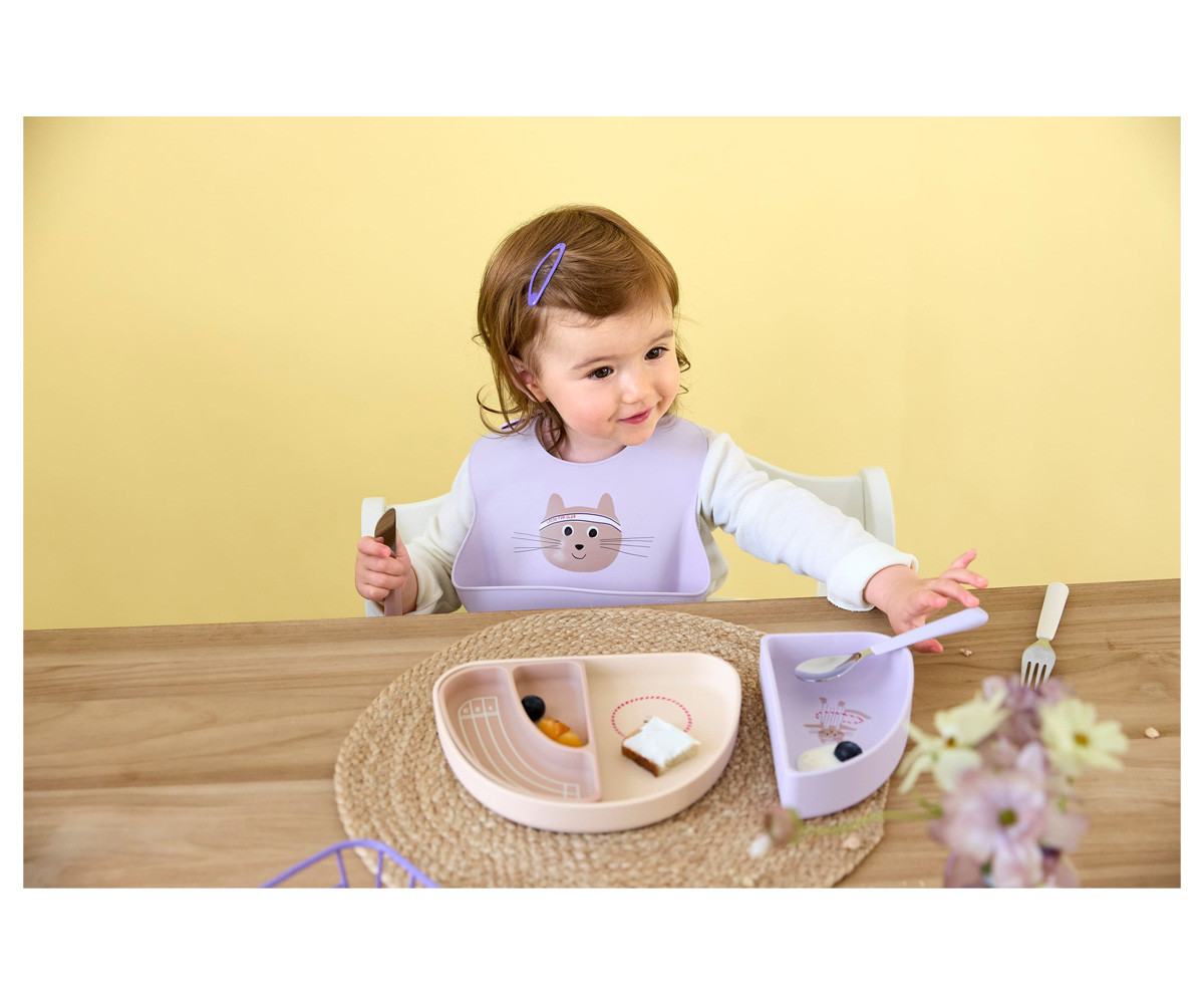 Set 3 Piatti Silicone Tiny Team Cat