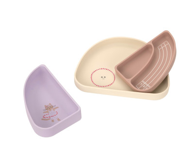 Set 3 Piatti Silicone Tiny Team Cat