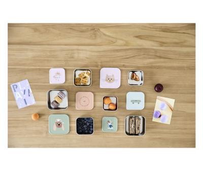 3 Cajitas Almuerzo Acero Tiny Team Cat