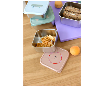 3 Cajitas Almuerzo Acero Tiny Team Cat