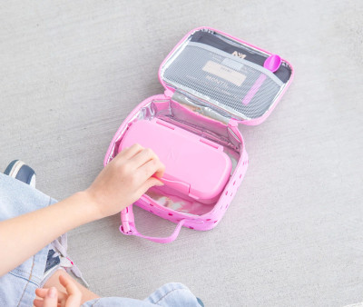 Caja de Almuerzo Snack Montiico Pink Floss 2 Compartimentos