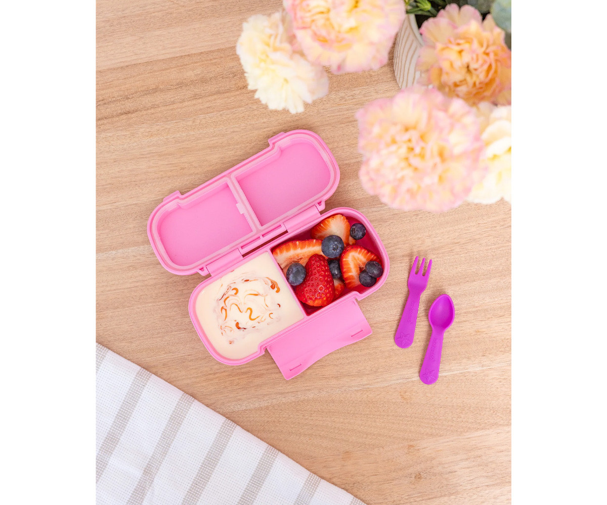 Caja de Almuerzo Snack Montiico Pink Floss 2 Compartimentos