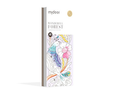 Libro da Colorare ad Acquerello Wonderful Forest