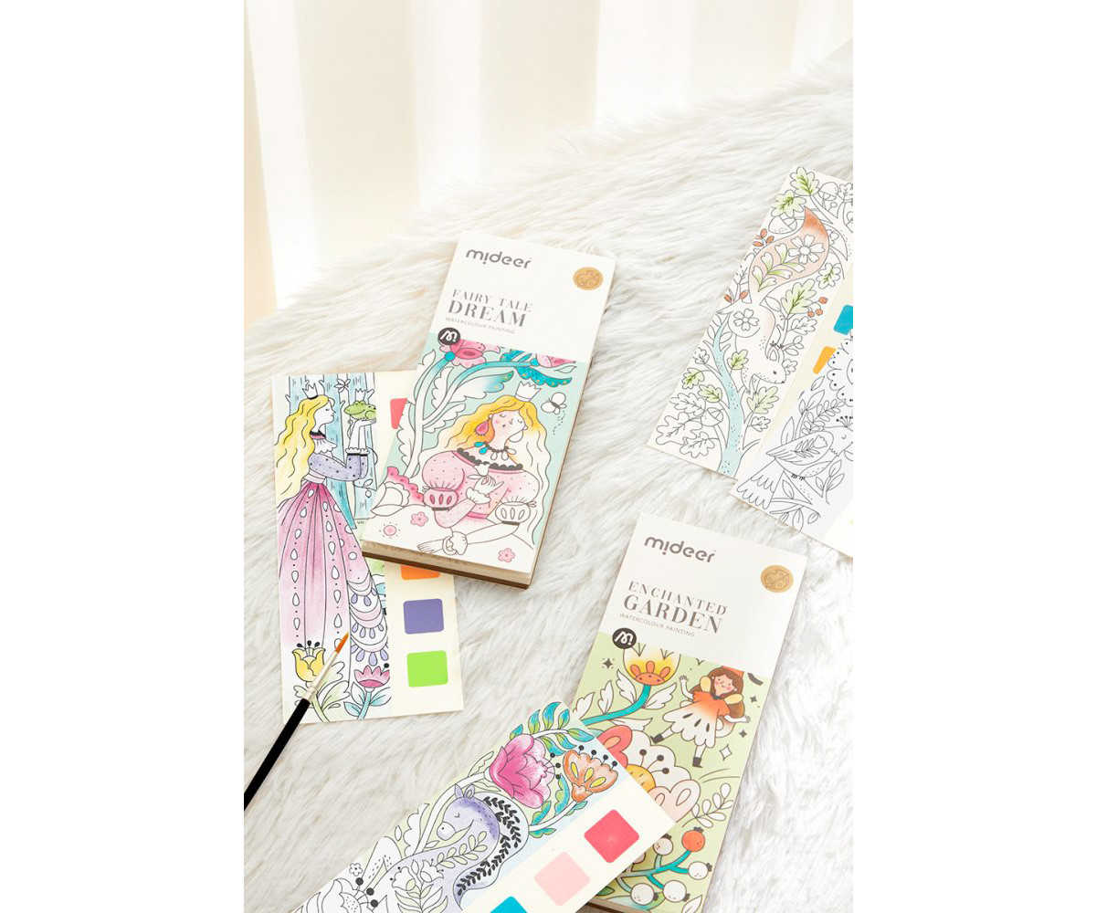 Libro da Colorare ad Acquerello Wonderful Forest