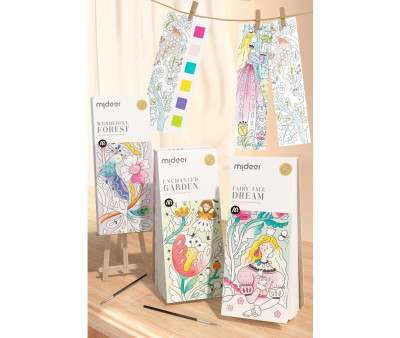 Libro da Colorare ad Acquerello Wonderful Forest