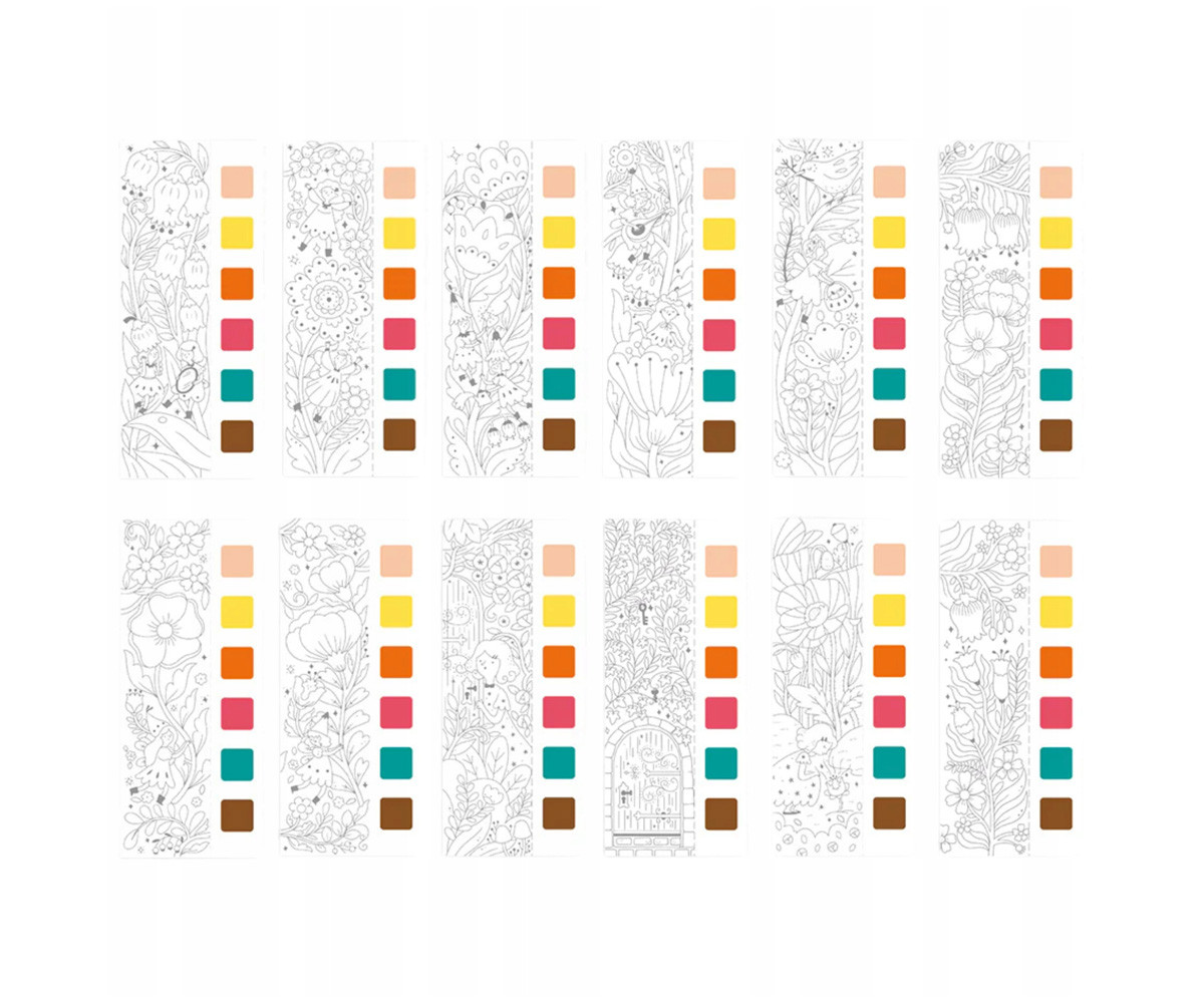 Libro da Colorare ad Acquerello Enchanted Garden