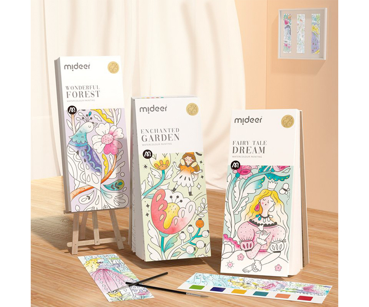 Libro da Colorare ad Acquerello Enchanted Garden