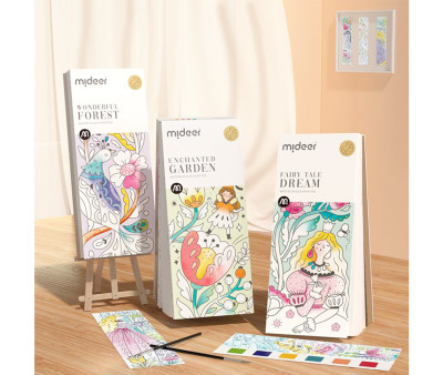 Libro da Colorare ad Acquerello Enchanted Garden