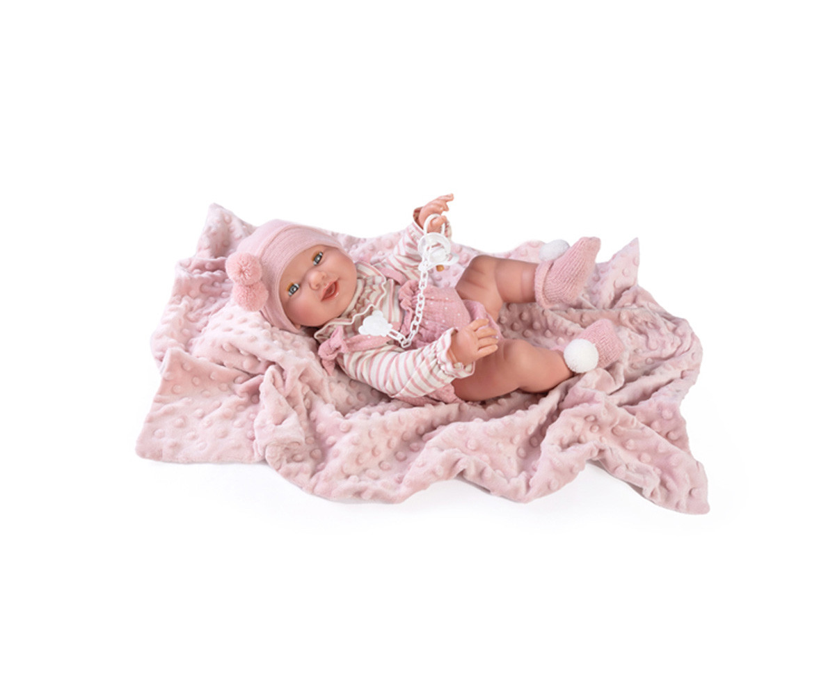 Bambola Neonata Mia Fa Pipì con Coperta