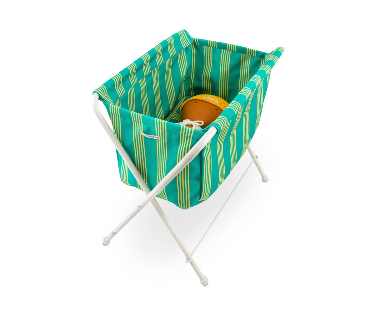 Culla Metallo e Tela Bambole Gommu Stripes Green