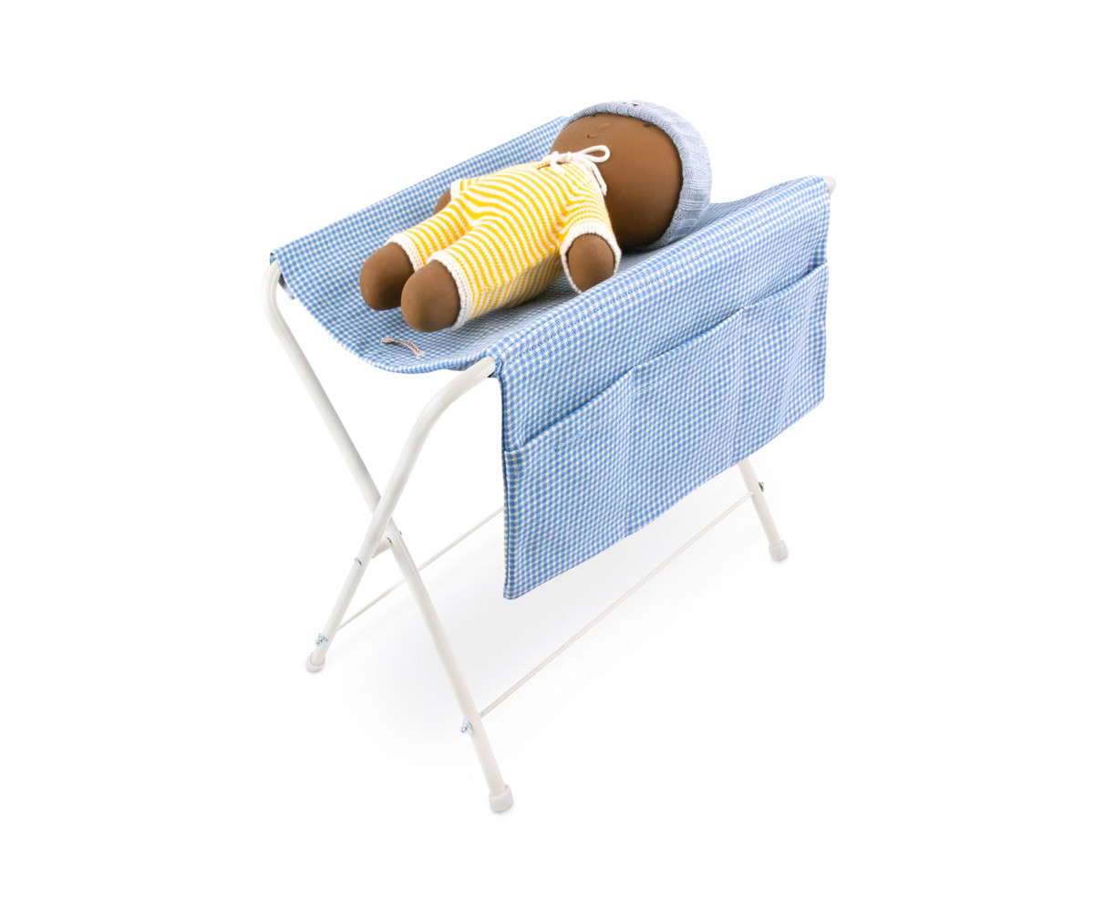 Fasciatoio Bambole Gommu Vichy Azzurro