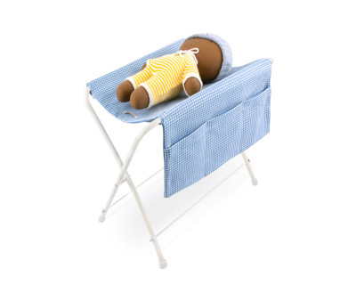Fasciatoio Bambole Gommu Vichy Azzurro