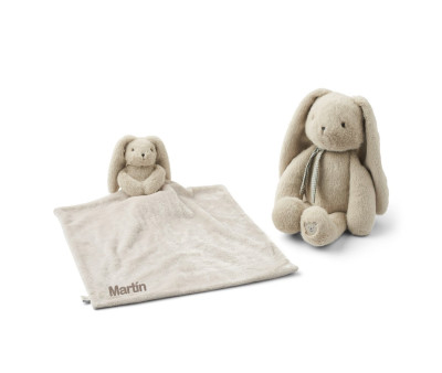 Pack Peluche y Doudou Lillian Rabbit Hamper Mist Personalizable