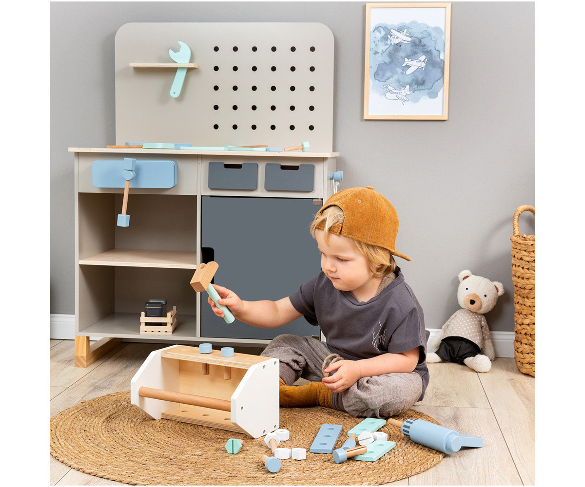 Banco de Trabajo Infantil Fagus Gris/Natural