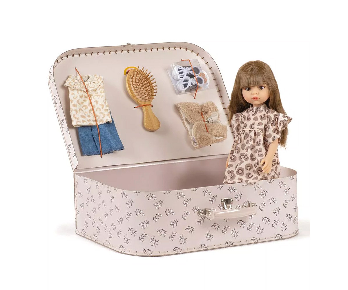 Valise Vintage  « Bohème Chic » Féline avec Accessoires pour Poupées Las Amigas