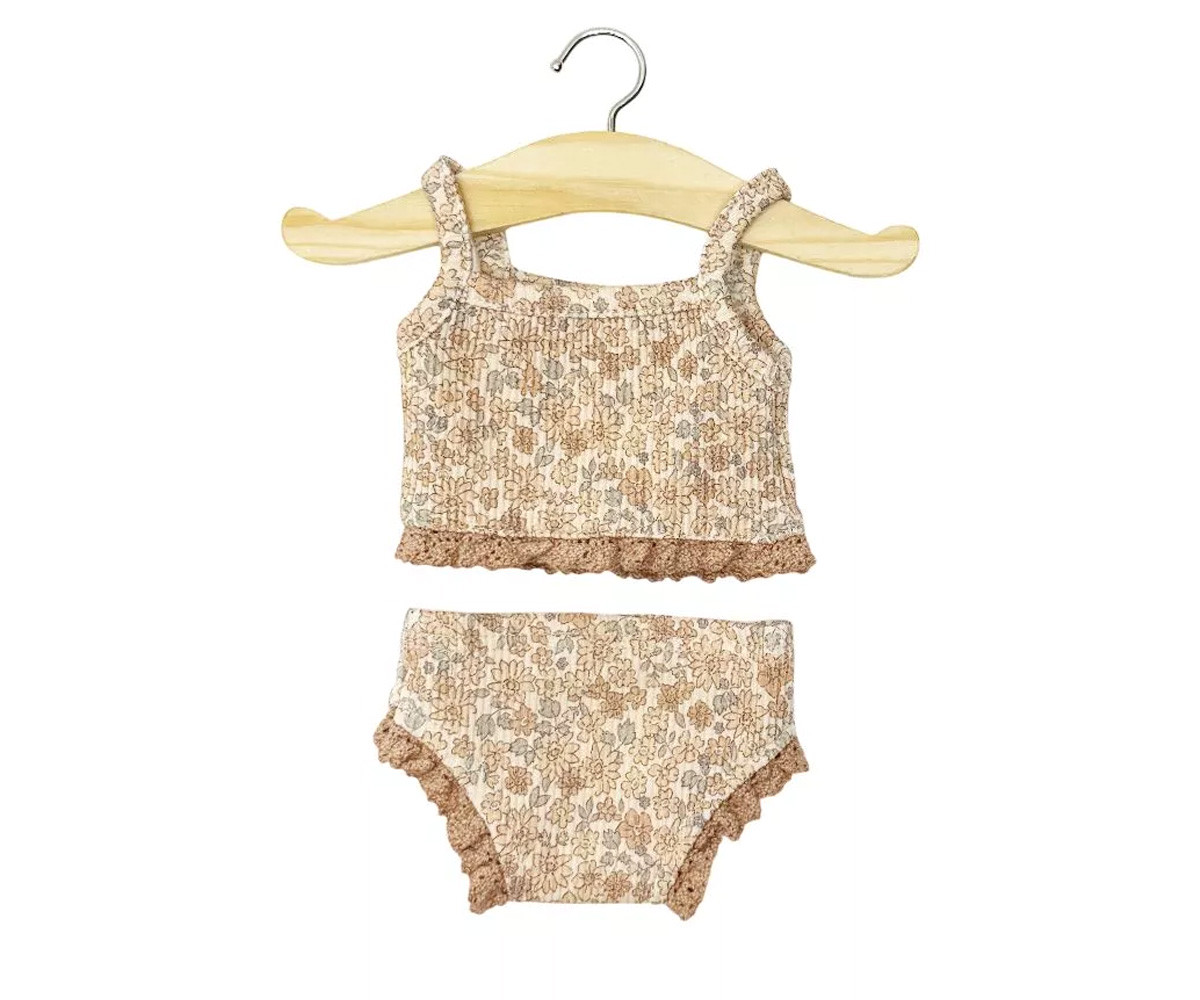 Les P'tits Basiques Intimo Petites Fleurs Cacao Bambole Minikane