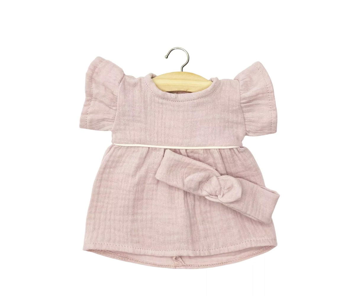 Vestito Daisy Rose Orchidée + Fascia Bambole Minikane