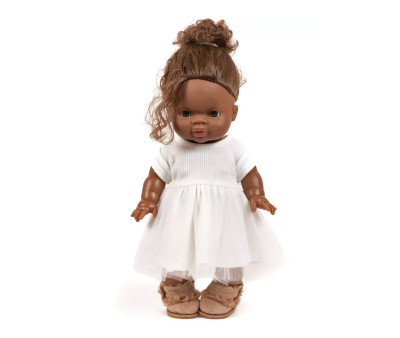 Abito Tutu Rosana  Manica Corta Bianco Bambole Minikane