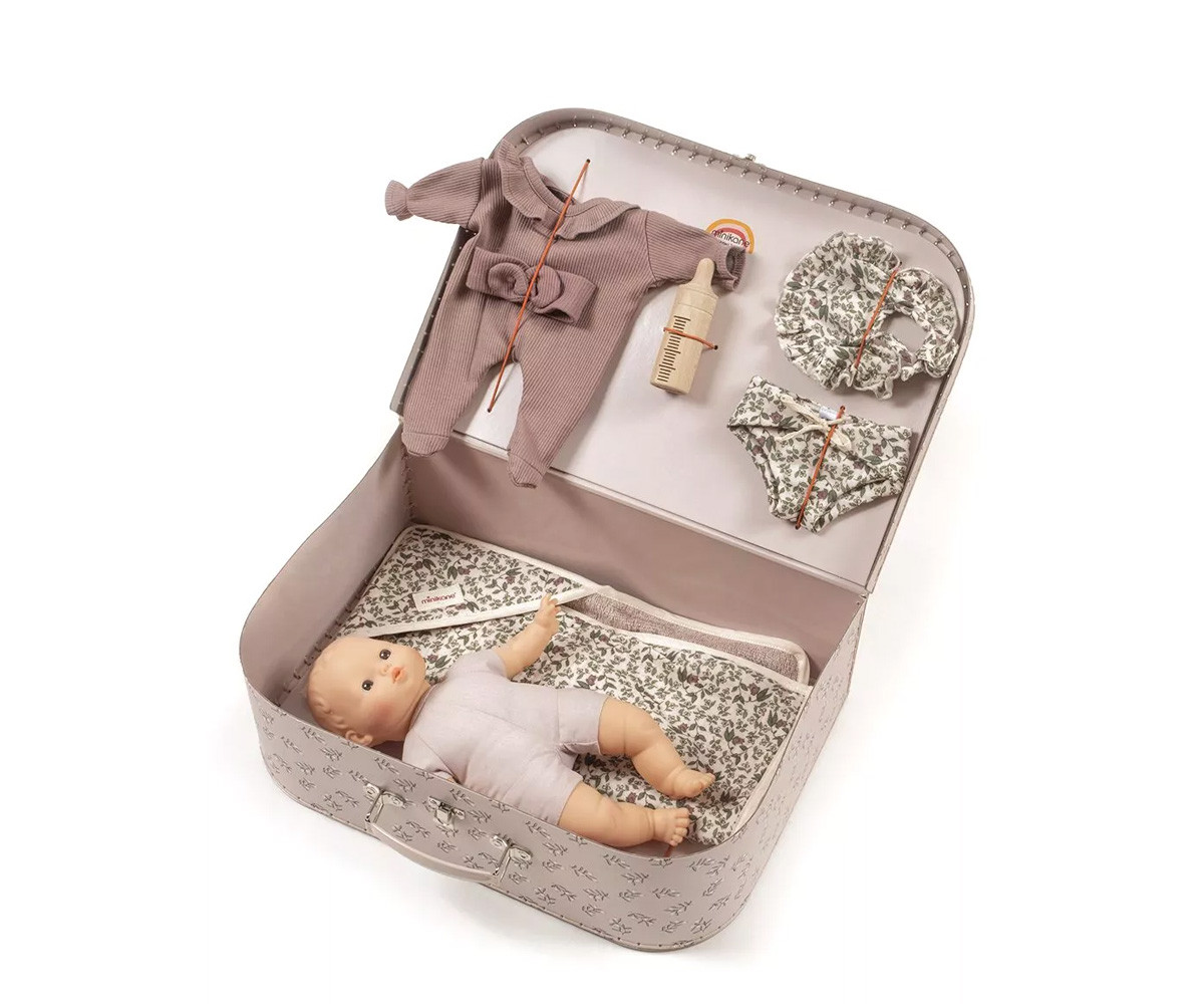 Maleta Vintage "Kit Recién Nacido" Amélie para Muñecos Babies