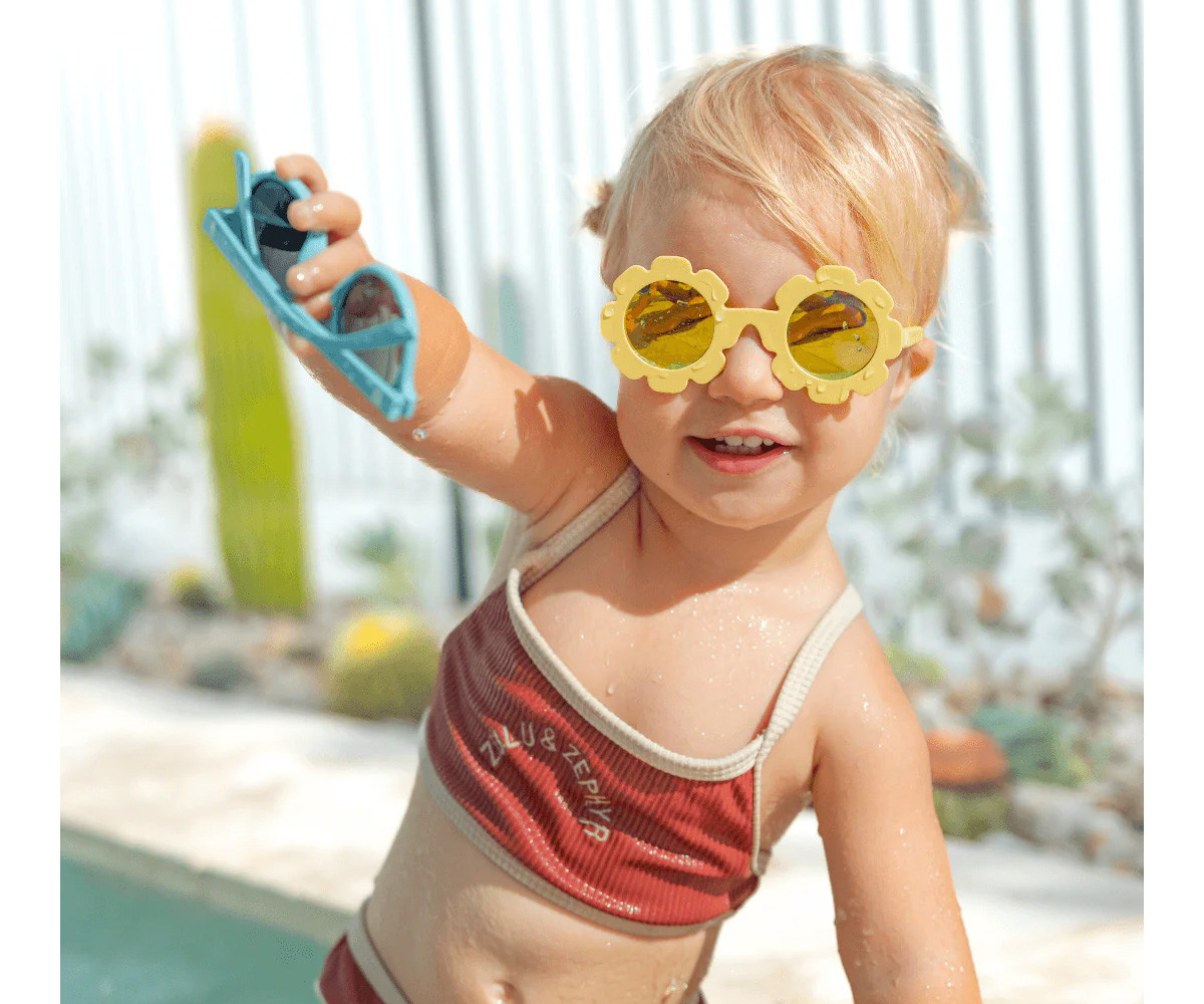 Gafas de Sol Flexibles (3-5 años) Polarizadas Daisy Flower Yellow Mirrored Lenses