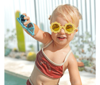 Gafas de Sol Flexibles (3-5 años) Polarizadas Daisy Flower Yellow Mirrored Lenses