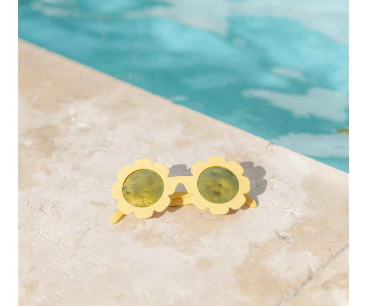 Gafas de Sol Flexibles (0-24m) Polarizadas Daisy Flower Yellow Mirrored Lenses