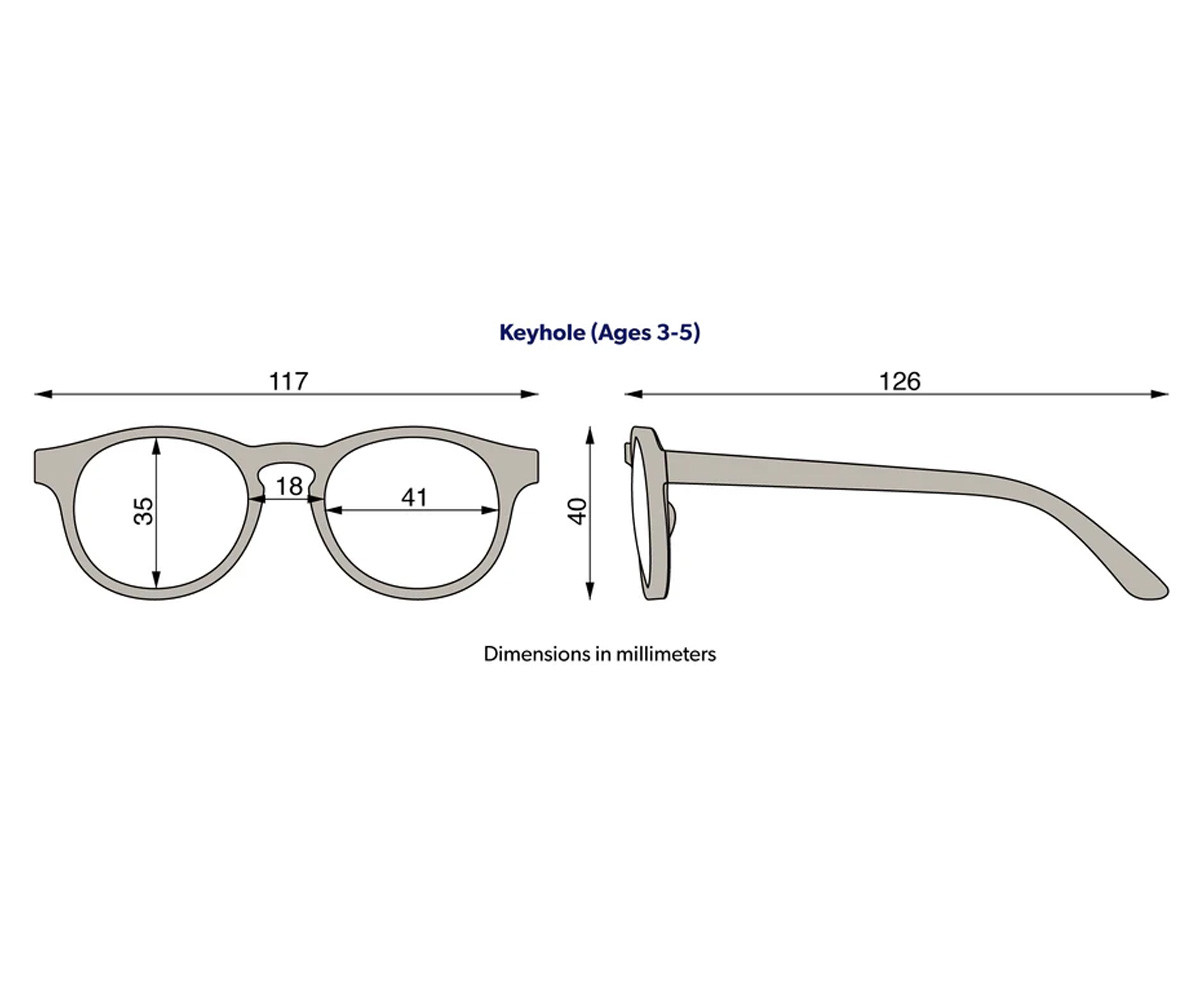 Gafas de Sol Flexibles Keyhole (3-5 años) Morning Glory Smoke Lenses