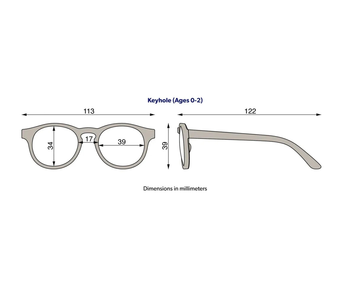 Gafas de Sol Flexibles Keyhole (0-24m) Moon Cherry Smoke Lenses