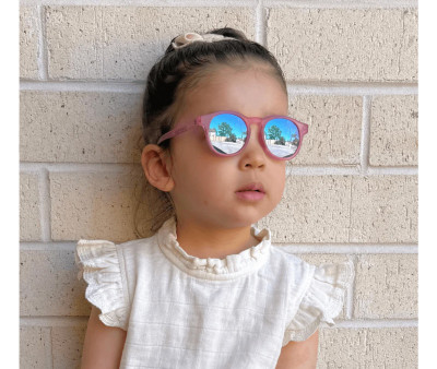 Gafas de Sol Flexibles Keyhole (3-5 años) Fuchsia Haze Purple Mirrored Lenses