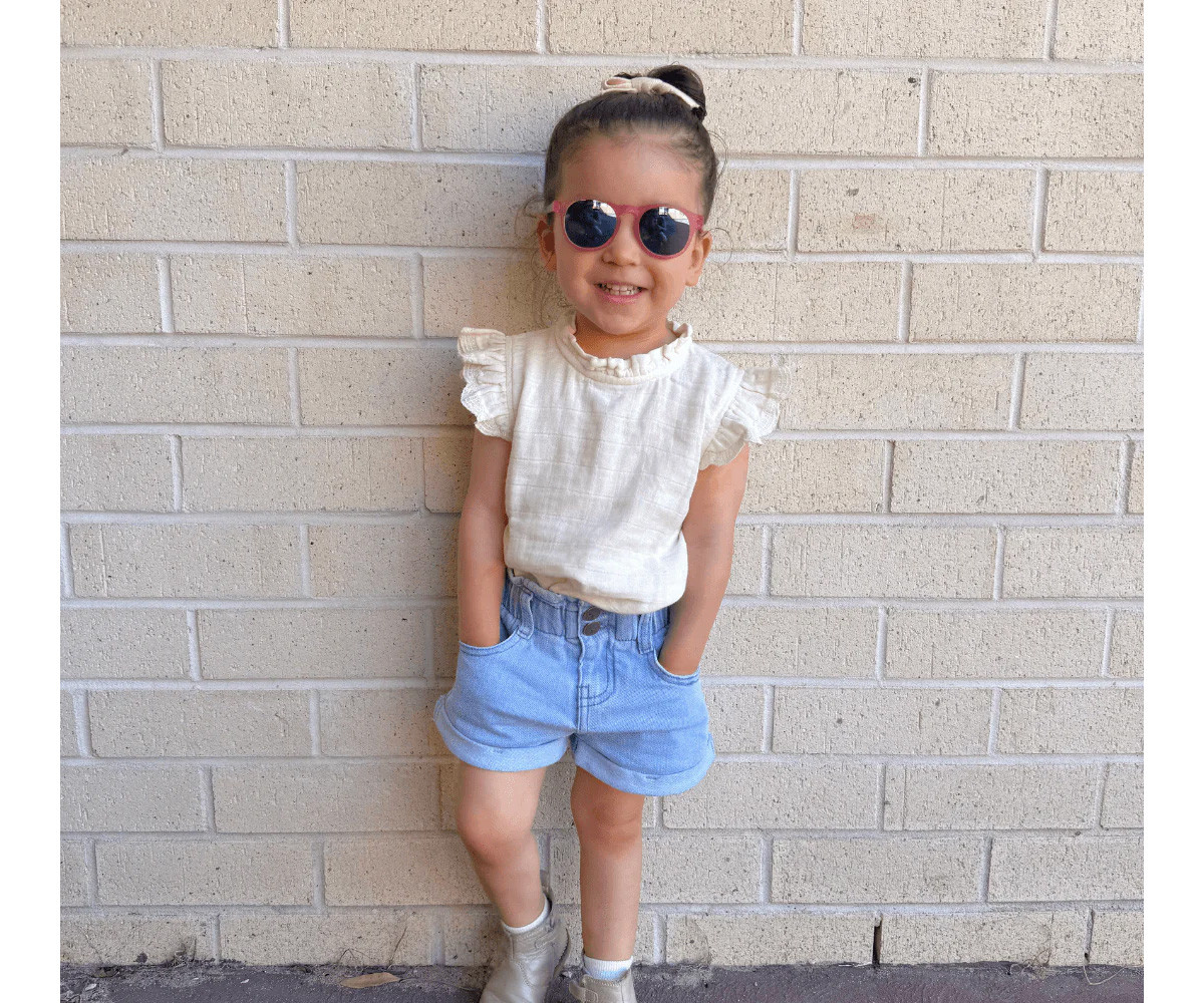 Gafas de Sol Flexibles Keyhole (3-5 años) Fuchsia Haze Purple Mirrored Lenses