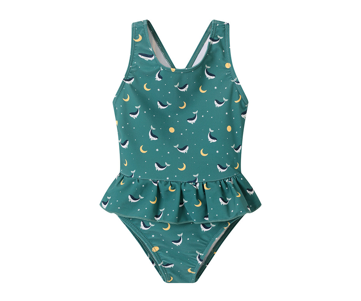 Costume Intero Incrociato con Volanti Teal Whale