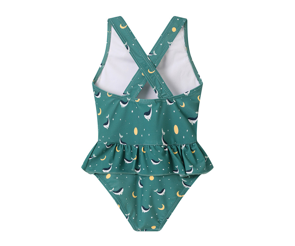 Costume Intero Incrociato con Volanti Teal Whale