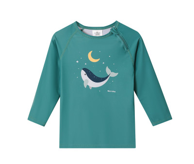 Camiseta de proteção solar de manga comprida Whale Teal