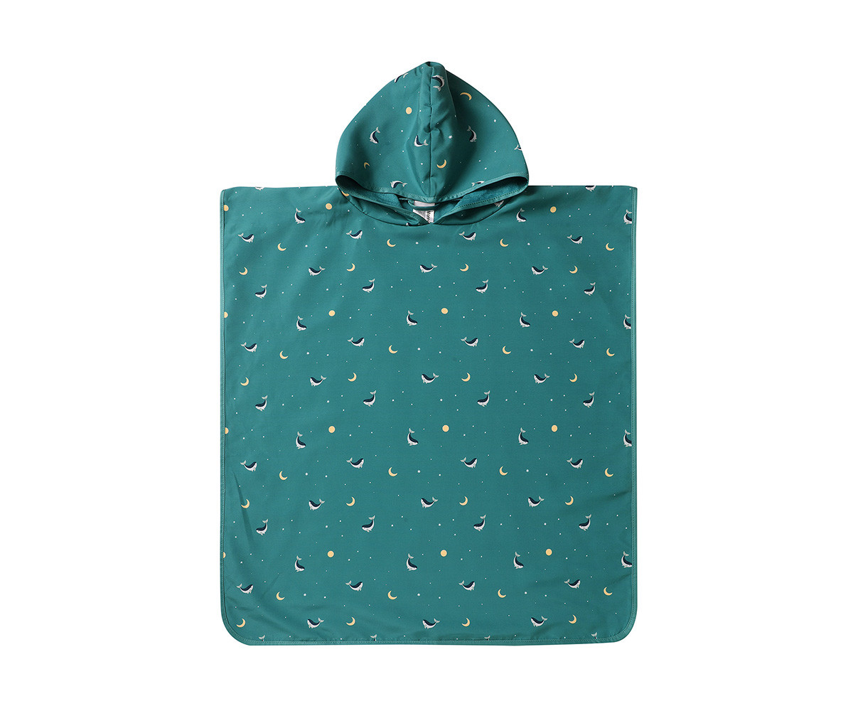 Poncho Spiaggia Teal Whale