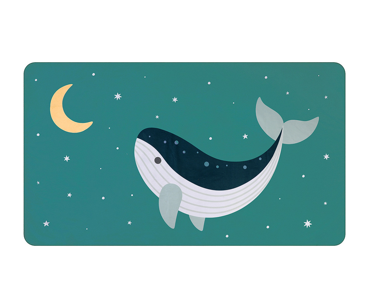 Toalla Playa Microfibra Whale Teal Personalizable