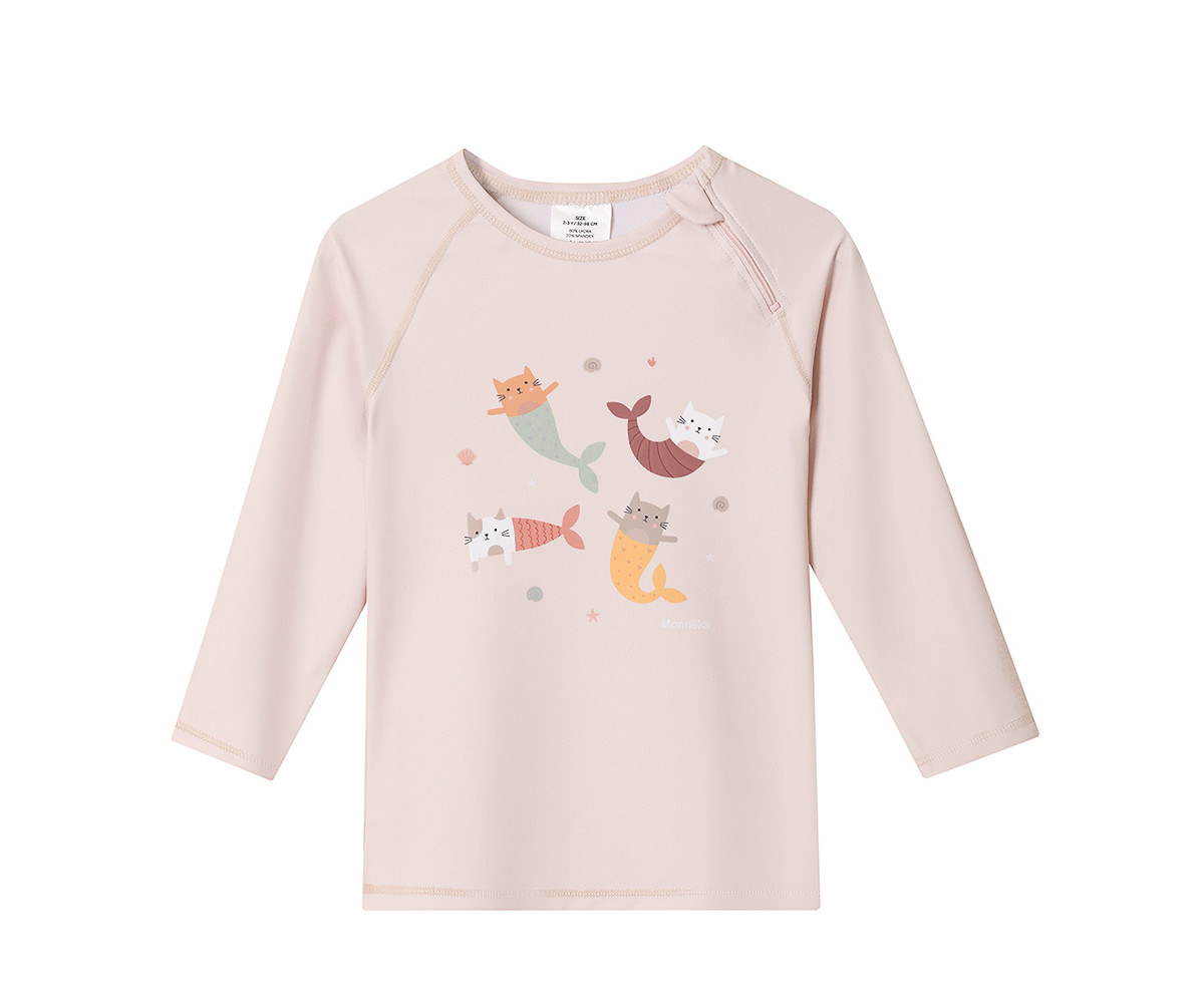 Camiseta de proteção solar de manga comprida Mermaid Cats